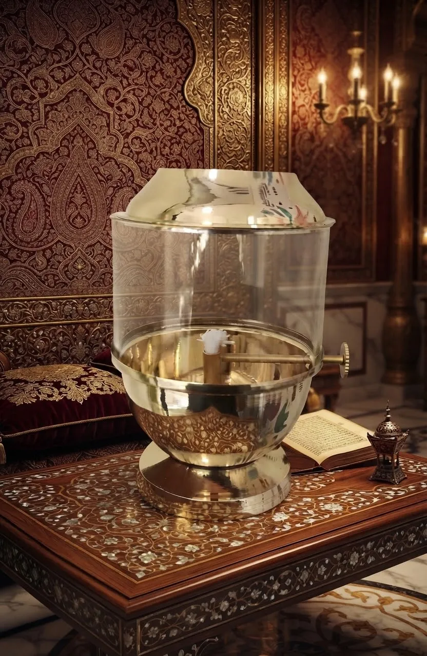 Brass Akhand Jyoti Lamp with Glass Shade
