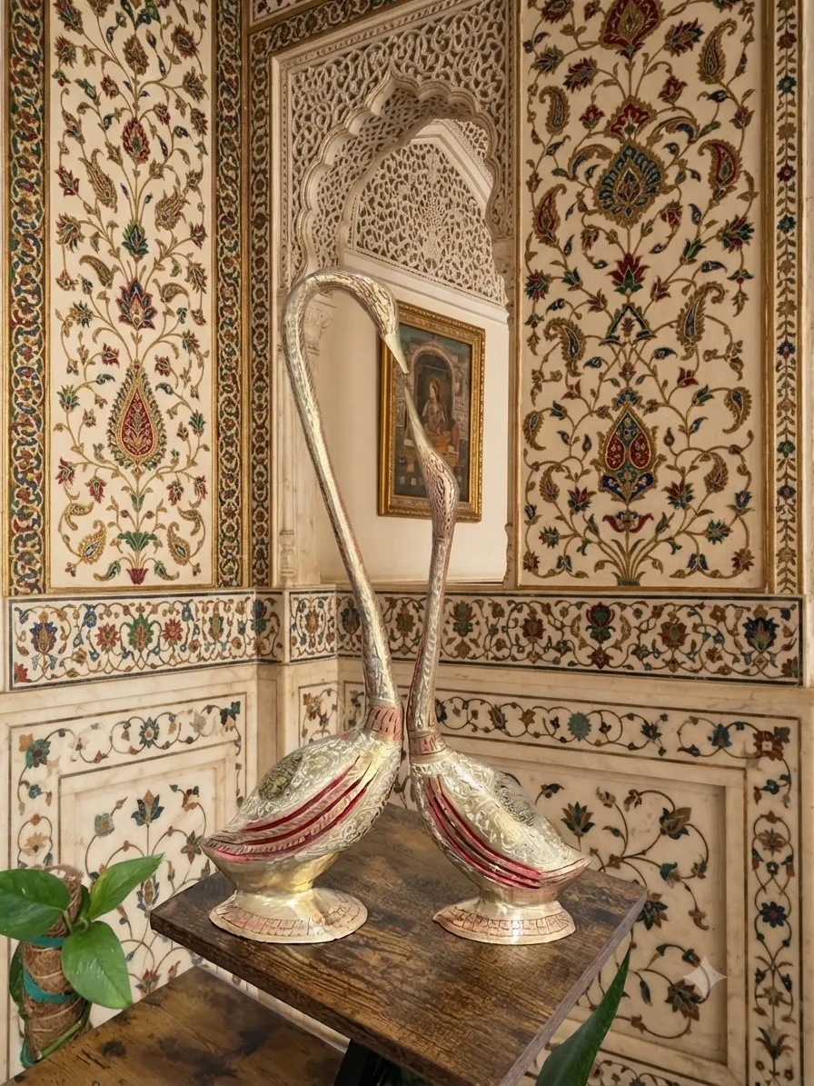 Brass Crane Pair