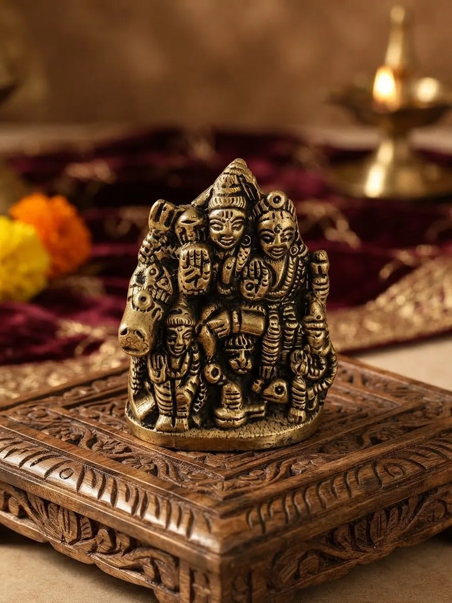 Brass Multi-Face Deity Idol