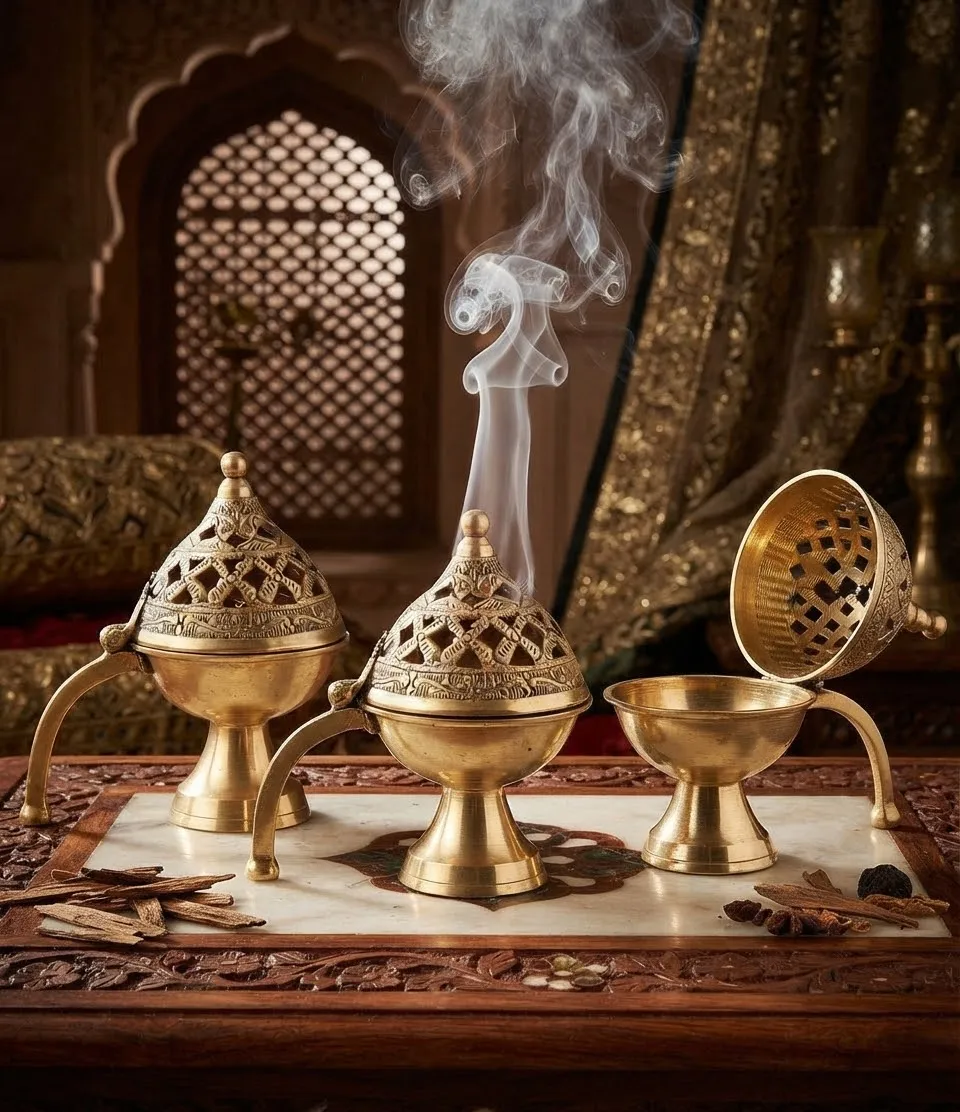 Brass Dhoop Burner Set