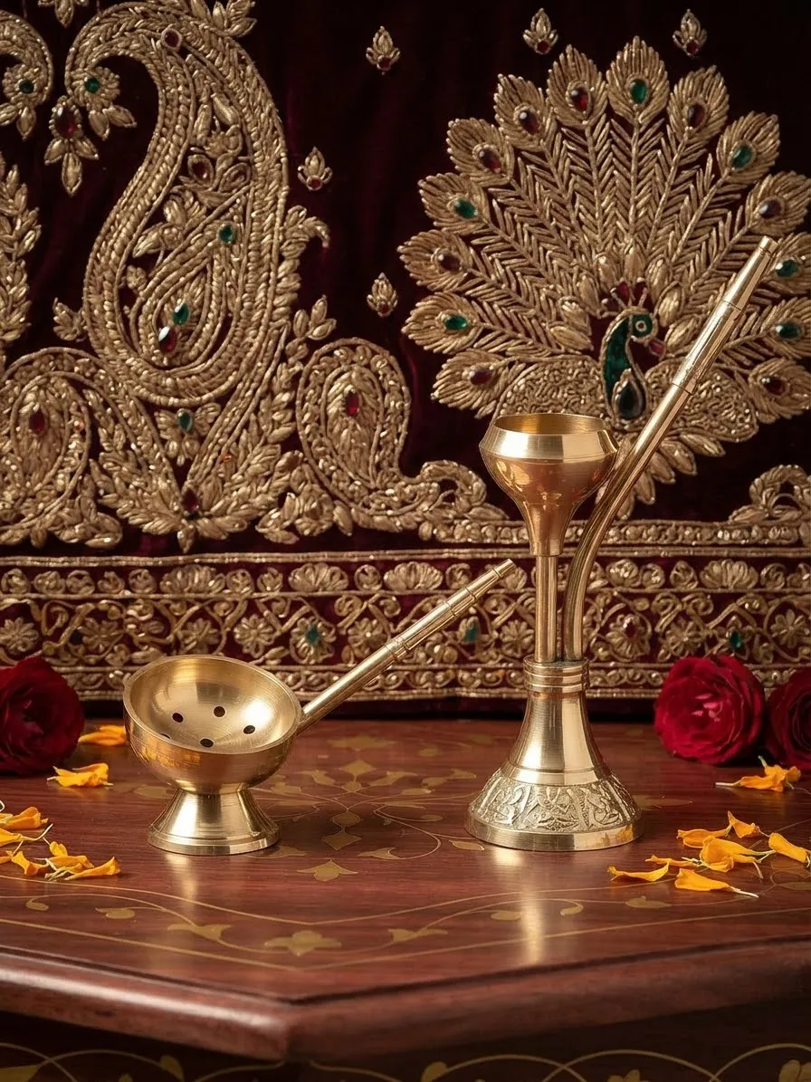 Brass Panchpatra and Achamani Set