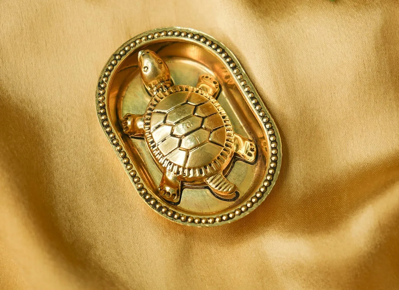 Brass Vastu Turtle with Tray