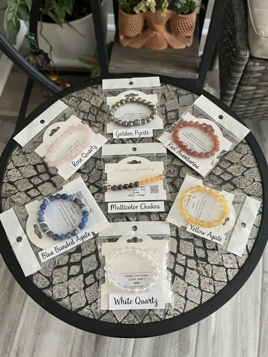 Individually-Carded Gemstone Bracelets, Set 1