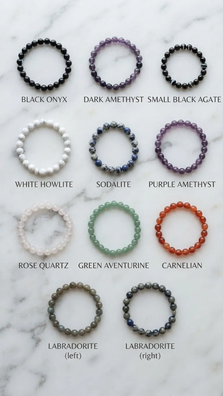 Individually-Carded Gemstone Bracelets, Set 3
