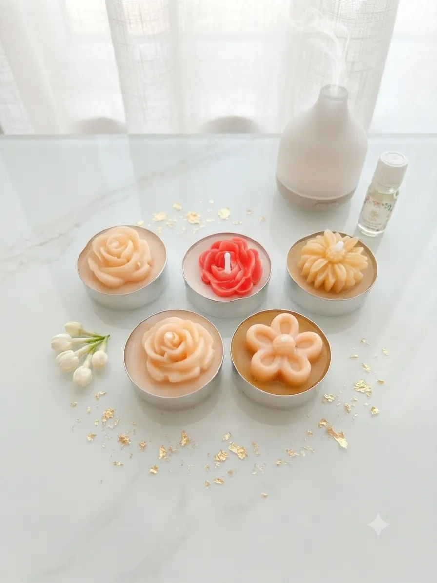Flower Tealight Candle Set — view 2