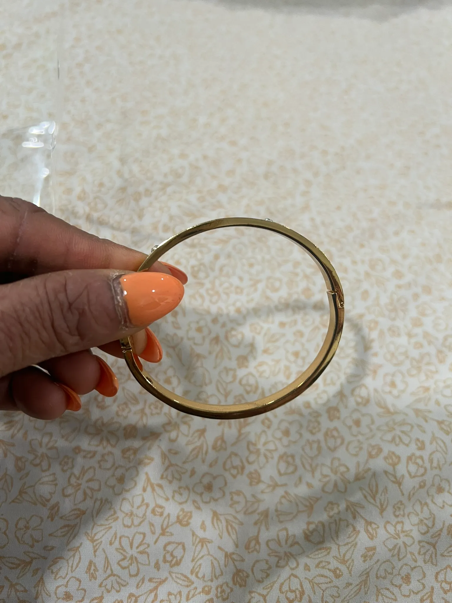 Gold Screw-Detail Bangle Bracelet — view 3