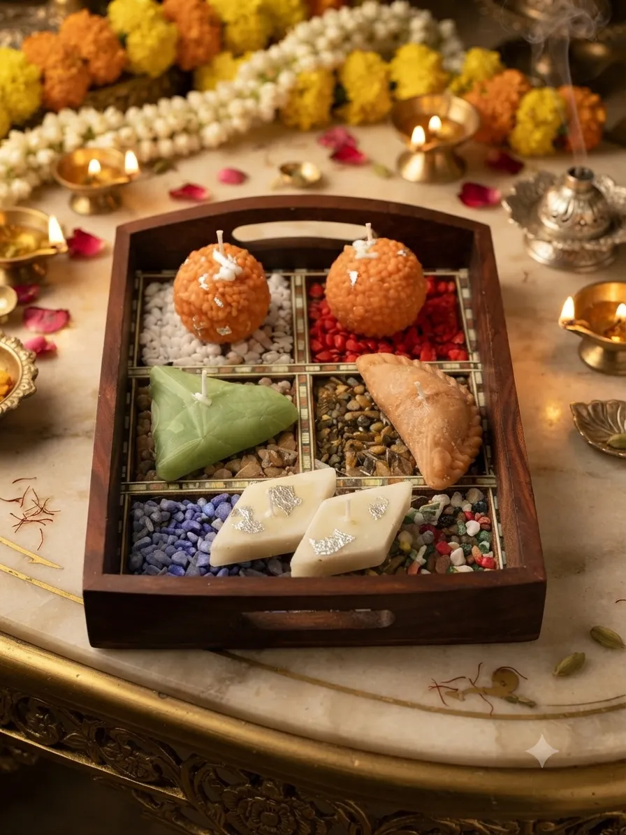 Indian Sweets Shaped Candle Set