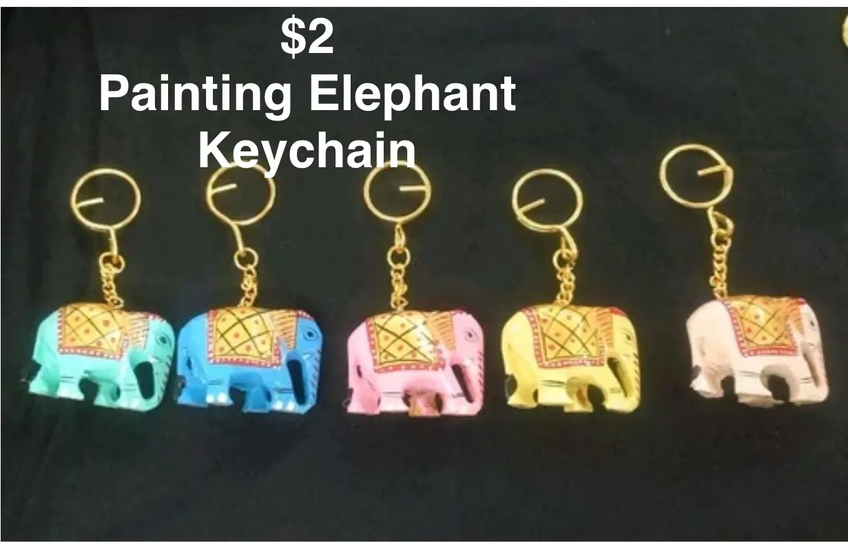 Painting Elephant Keychain