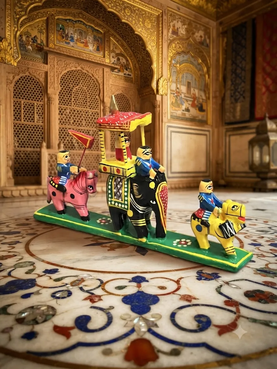 Painted Wood Royal Procession Set