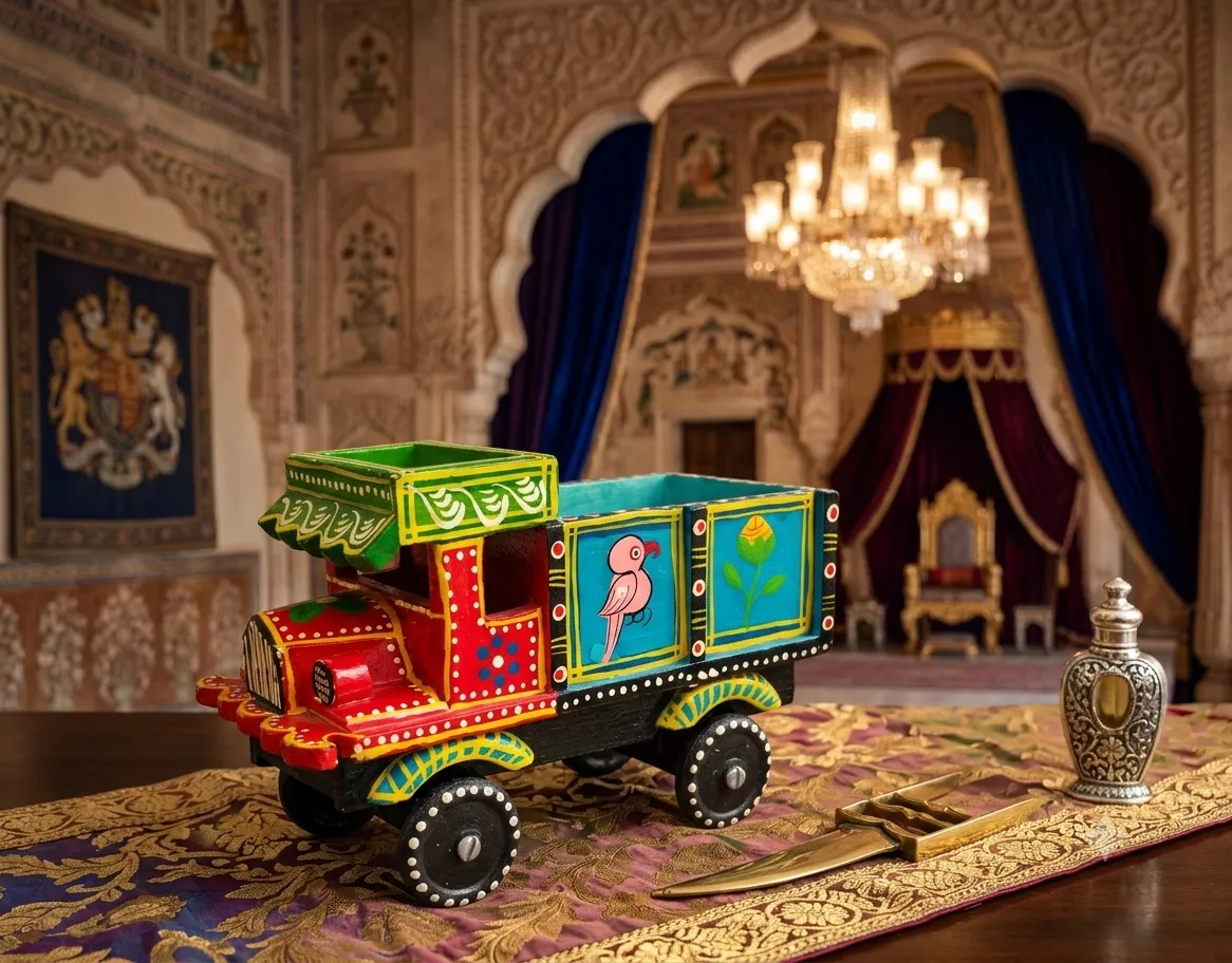 7-Inch Hand-Painted Wooden Truck