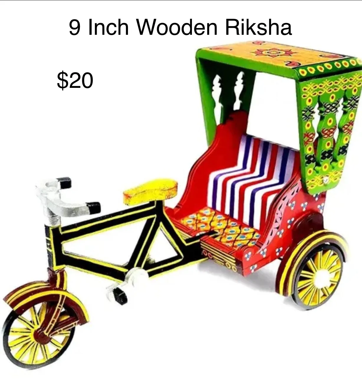 9-Inch Wooden Rickshaw