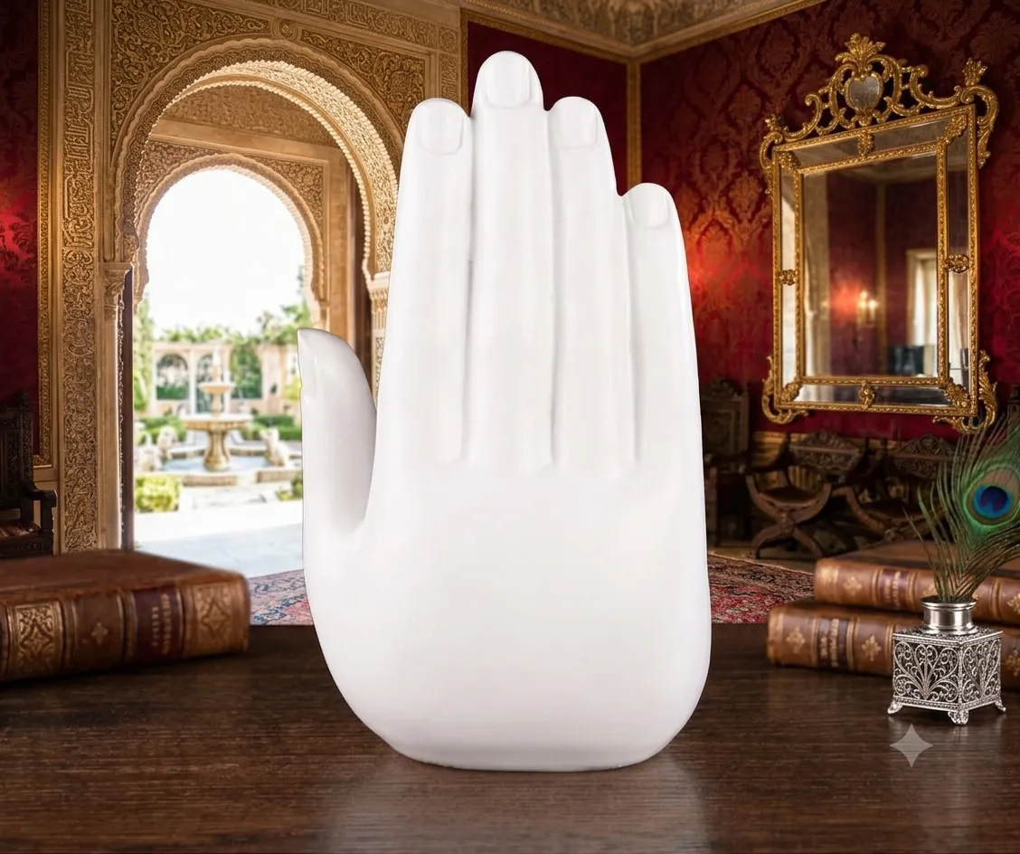 White Blessing Hand Sculpture Vase