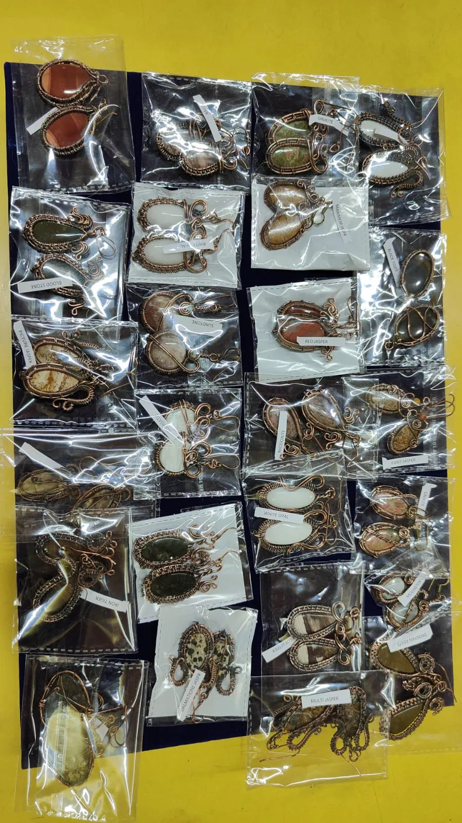 Wire-Wrapped Gemstone Pendants, Set 1