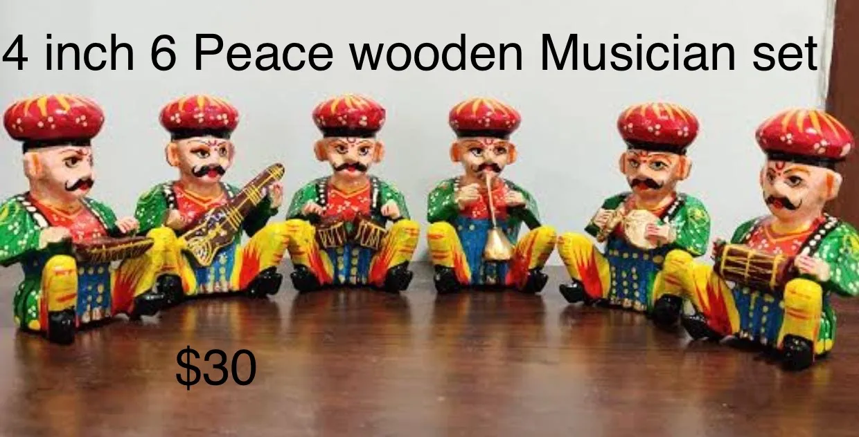4-Inch Wooden Musician Set (Set of 6)