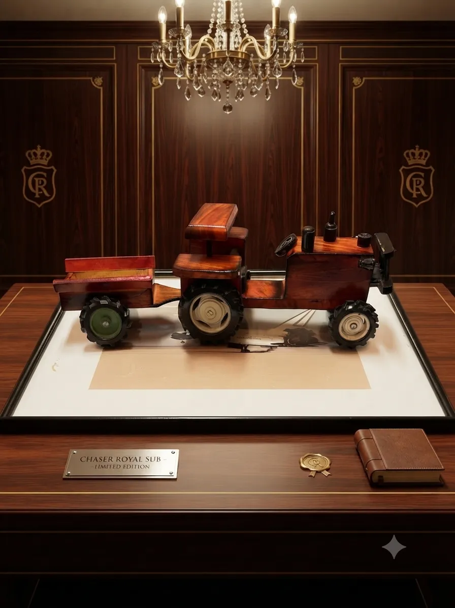 18-Inch Wooden Tractor with Trailer